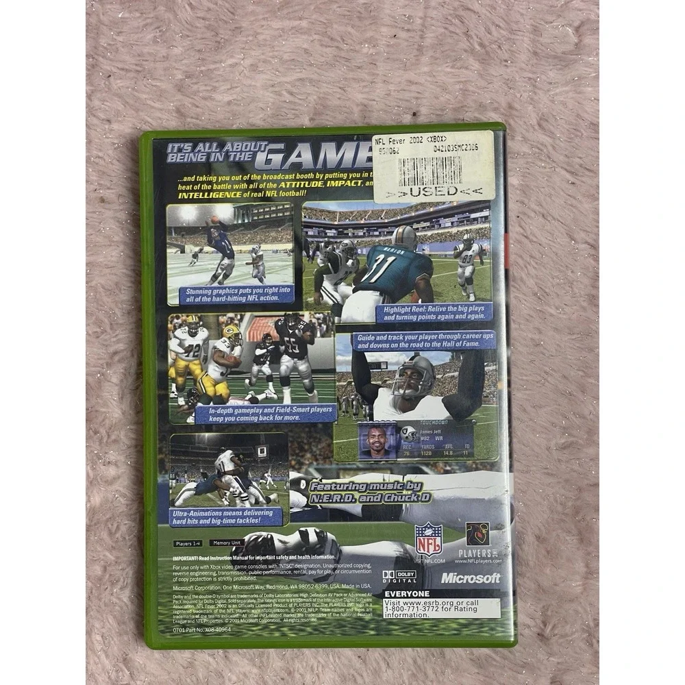 Microsoft Xbox NFL‎ Fever 2002 Game Mint Disc